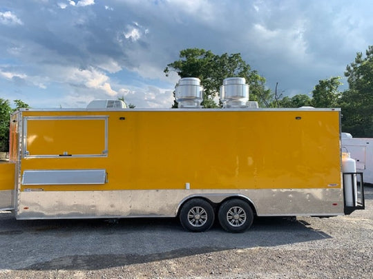 8.5 x 24 Penske Yellow Food Trailer w Restroom and Appliances