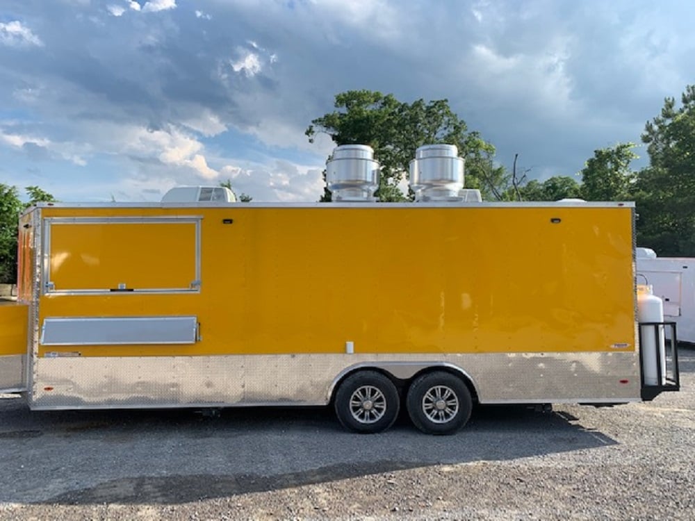 8.5 x 24 Penske Yellow Concession Food Trailer