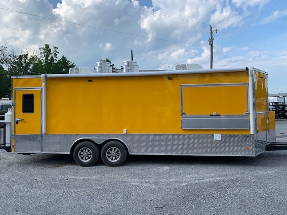 8.5 x 24 Penske Yellow Food Trailer w Restroom and Appliances