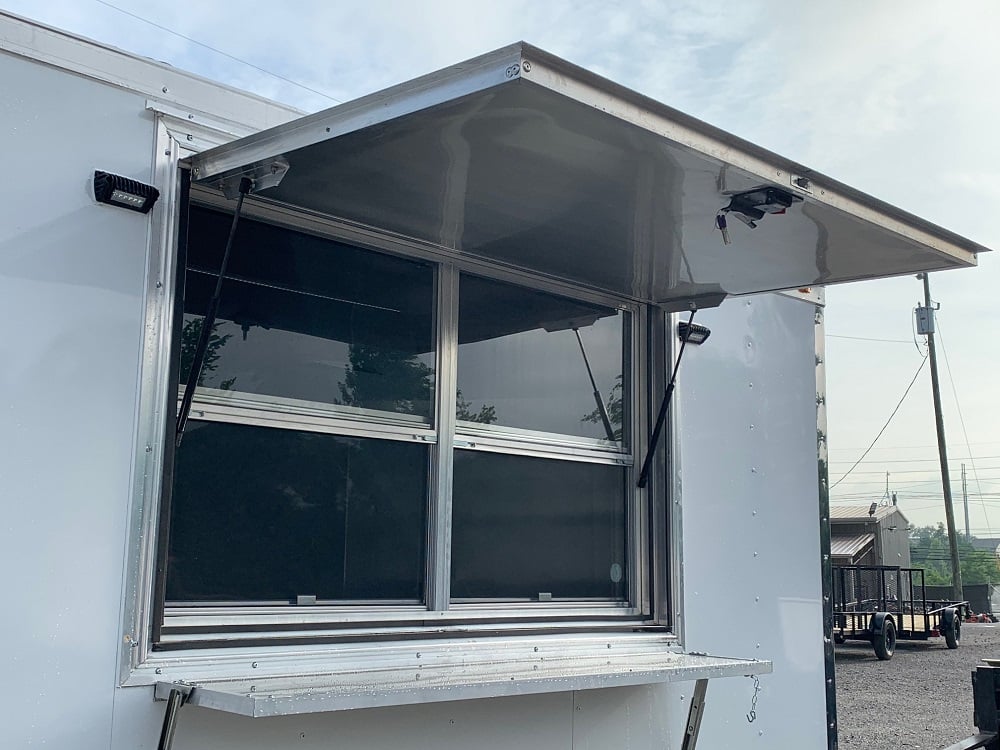 8.5' x 20' White V-Nose Food Concession Trailer