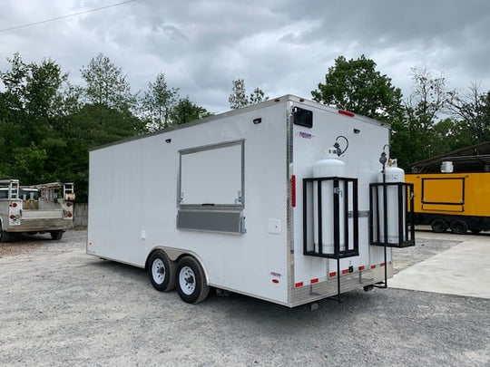 8.5 x 20 White V-Nose Concession Food Trailer