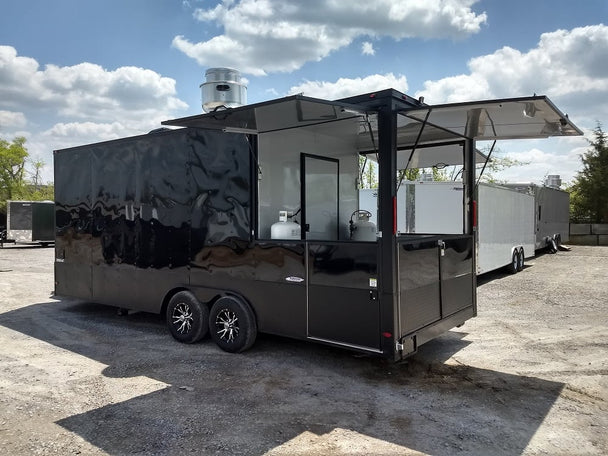 8.5' x 22' Black Out Concession Food Trailer With Appliances