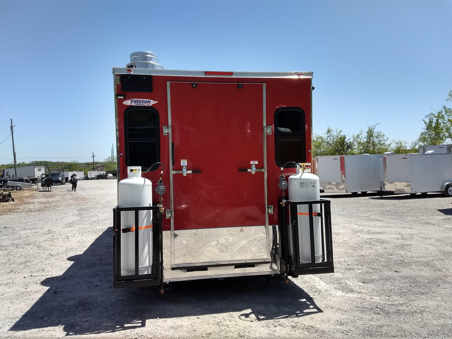 8.5' x 24' Red Concession Food Trailer With Appliances