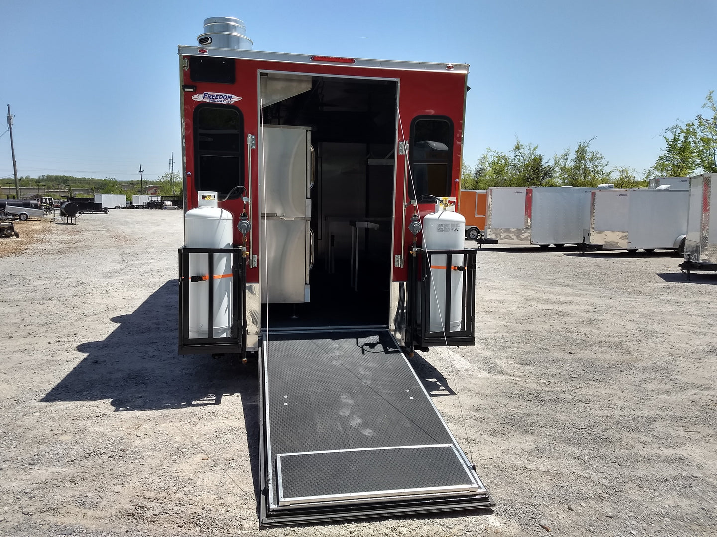 8.5' x 24' Red Concession Food Trailer With Appliances