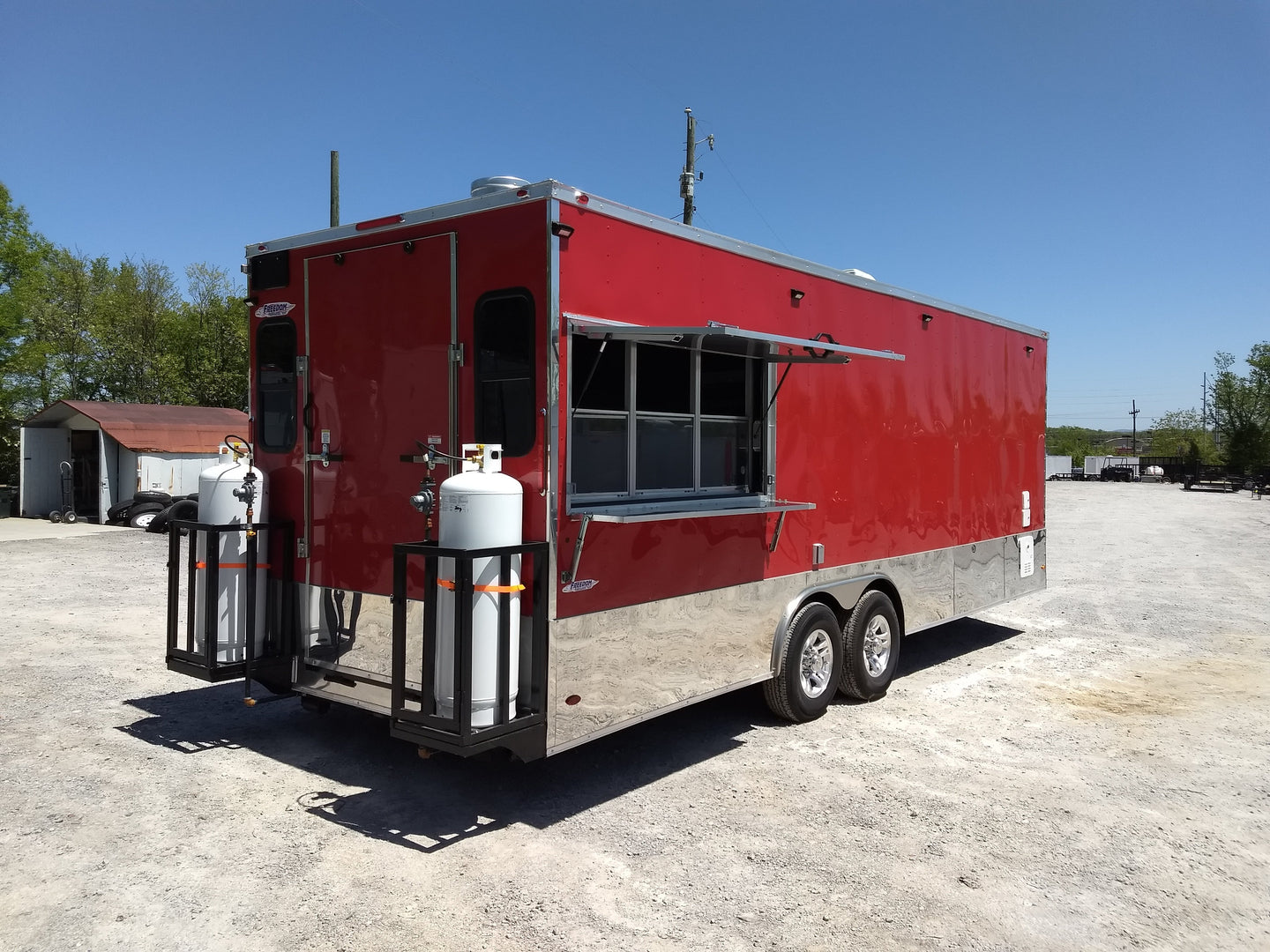 8.5' x 24' Red Concession Food Trailer With Appliances