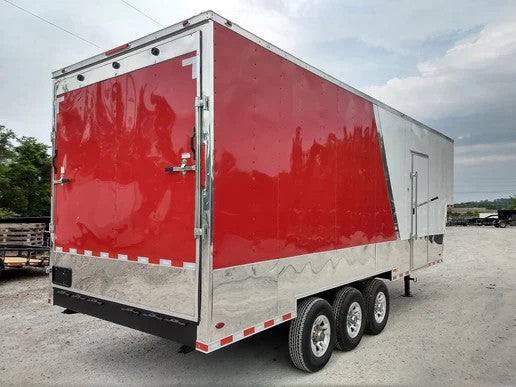 Enclosed Trailer 8.5' X 30' Red and White Custom Event Storage - SLE Equipment - 7