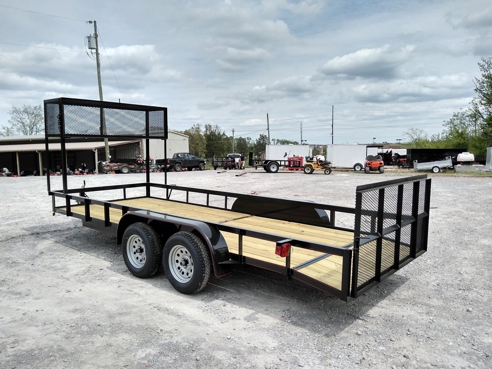 Utility Trailer 6.4' X 18' Tandem Dovetail With Cage