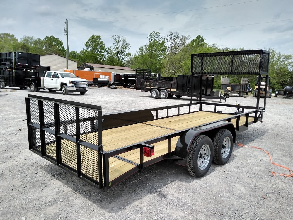 Utility Trailer 6.4' X 18' Tandem Dovetail With Cage