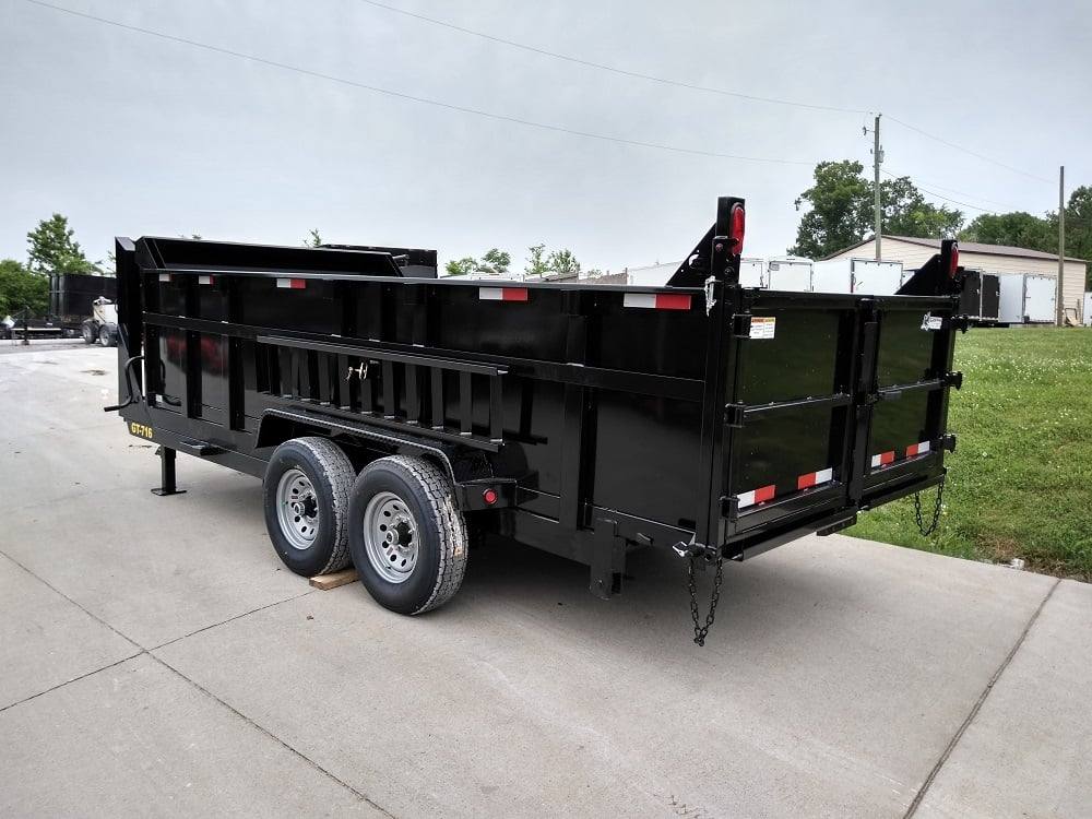 Gooseneck Dump Trailer 7' X 16' Hydraulic 3 ft Sides Mulch