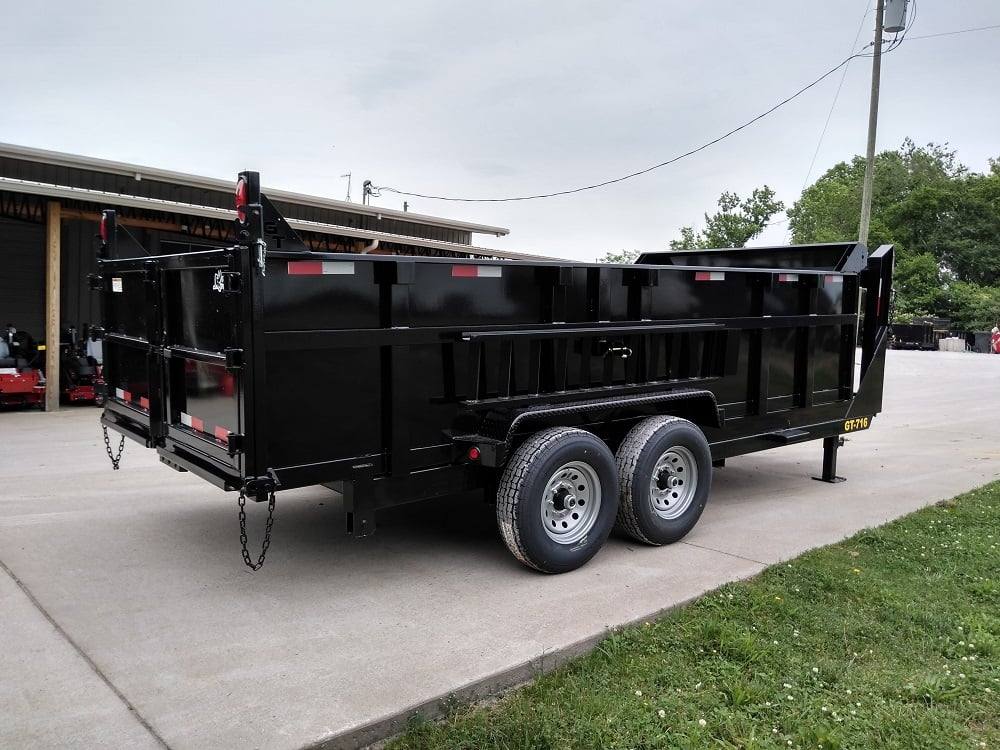 Gooseneck Dump Trailer 7' X 16' Hydraulic 3 ft Sides Mulch