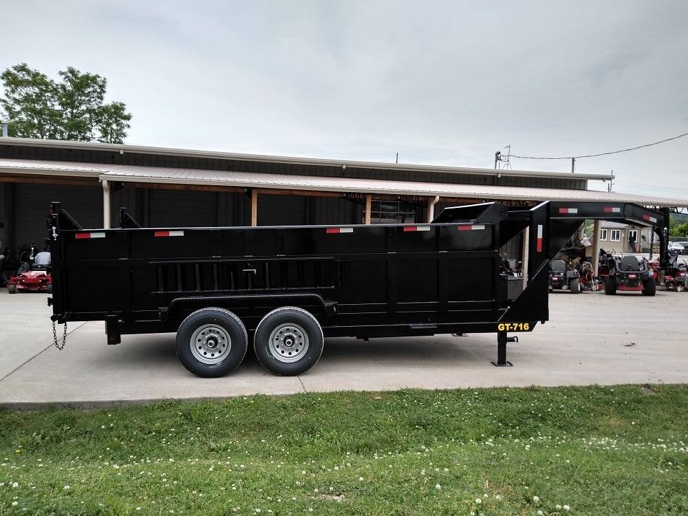 Gooseneck Dump Trailer 7' X 16' Hydraulic 3 ft Sides Mulch
