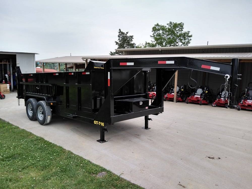 Gooseneck Dump Trailer 7' X 16' Hydraulic 3 ft Sides Mulch