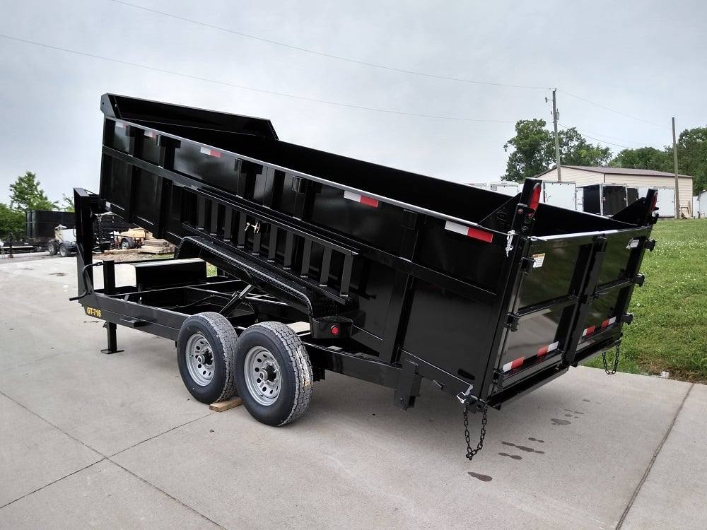 Gooseneck Dump Trailer 7' X 16' Hydraulic 3 ft Sides Mulch