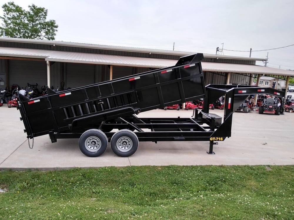 Gooseneck Dump Trailer 7' X 16' Hydraulic 3 ft Sides Mulch
