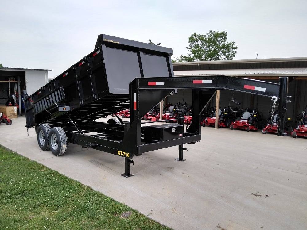 Gooseneck Dump Trailer 7' X 16' Hydraulic 3 ft Sides Mulch