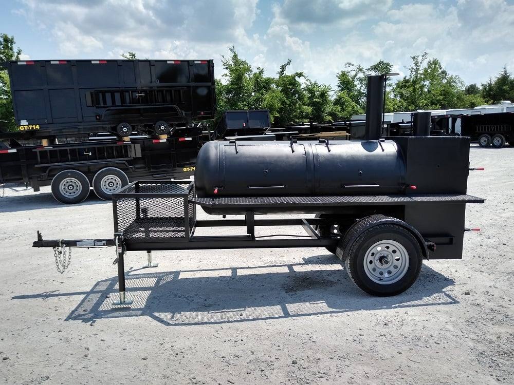 Smoker Trailer 14FT Reverse Flow Wood Cage BBQ Cooker
