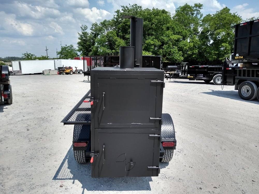 Smoker Trailer 14FT Reverse Flow Wood Cage BBQ Cooker