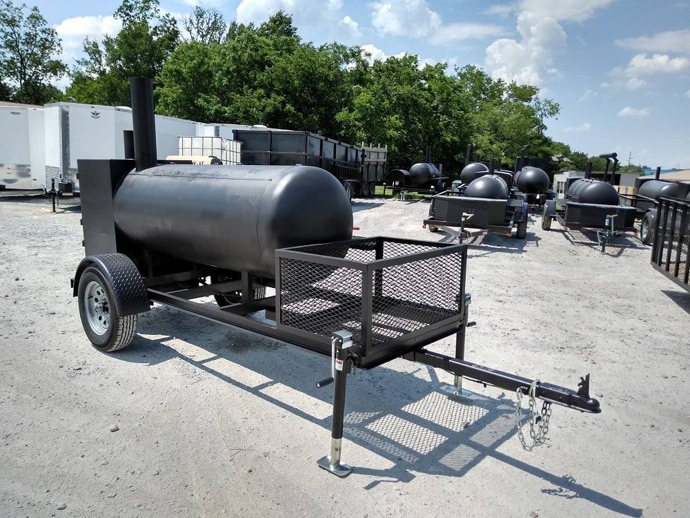 Smoker Trailer 14FT Reverse Flow Wood Cage BBQ Cooker
