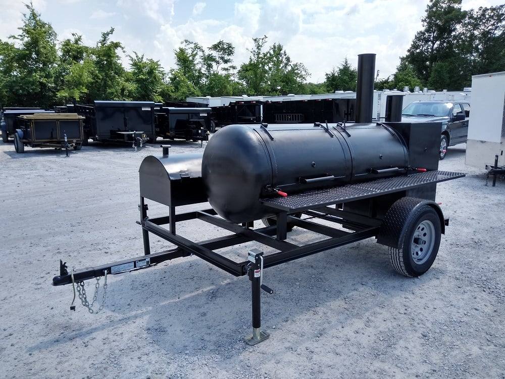 Smoker Trailer 12FT Reverse Flow Wood Cage BBQ Cooker