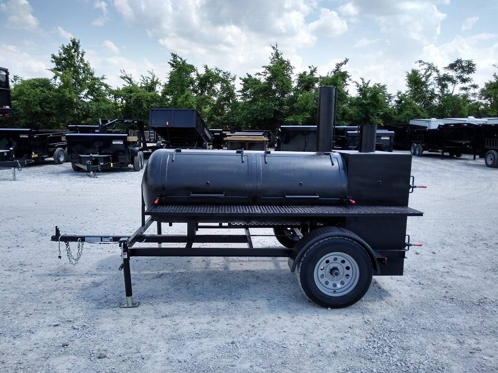 Smoker Trailer 12FT Reverse Flow Wood Cage BBQ Cooker