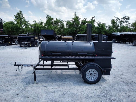 Smoker Trailer 12FT Reverse Flow Wood Cage BBQ Cooker