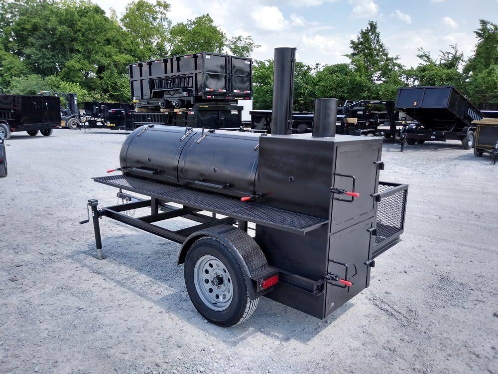Smoker Trailer 12FT Reverse Flow Wood Cage BBQ Cooker