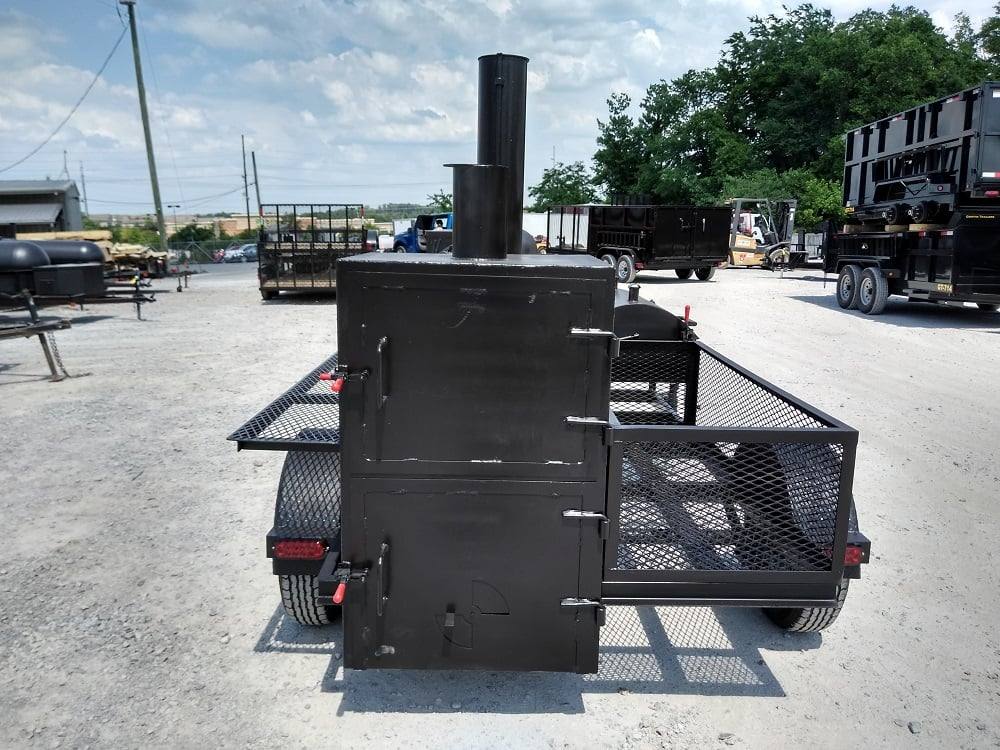 Smoker Trailer 12FT Reverse Flow Wood Cage BBQ Cooker
