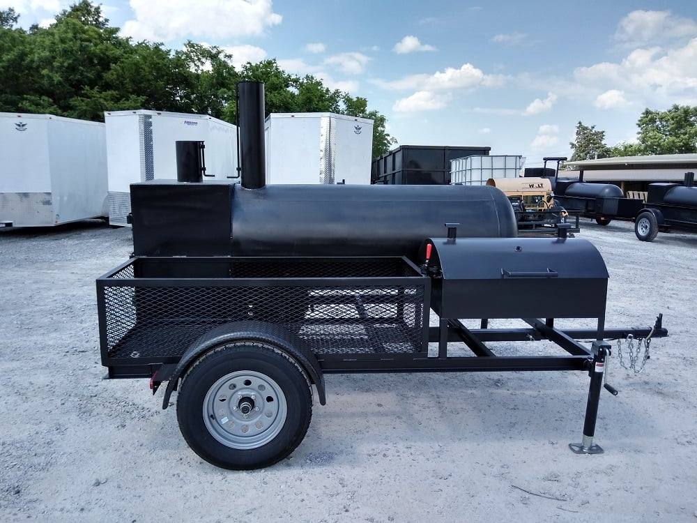 Smoker Trailer 12FT Reverse Flow Wood Cage BBQ Cooker