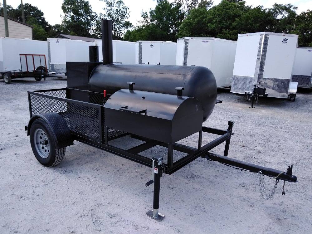 Smoker Trailer 12FT Reverse Flow Wood Cage BBQ Cooker