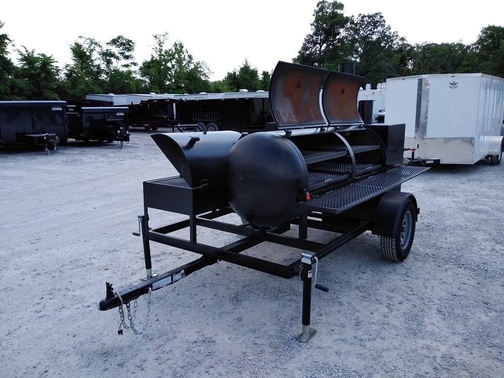 Smoker Trailer 12FT Reverse Flow Wood Cage BBQ Cooker