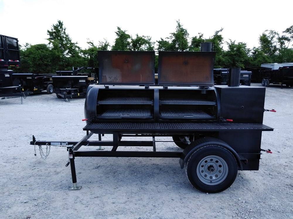 Smoker Trailer 12FT Reverse Flow Wood Cage BBQ Cooker
