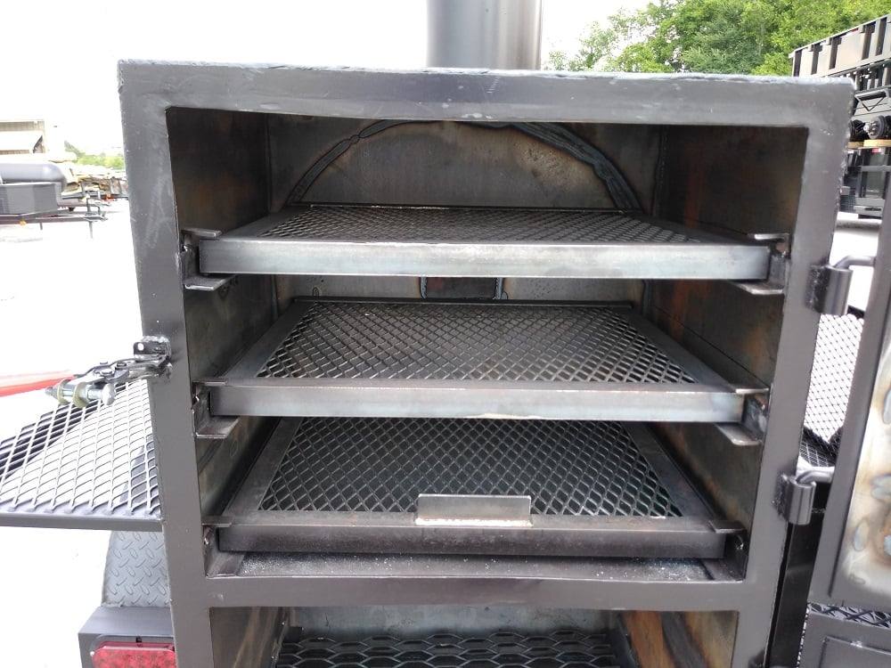 Smoker Trailer 12FT Reverse Flow Wood Cage BBQ Cooker