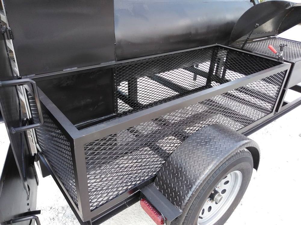 Smoker Trailer 12FT Reverse Flow Wood Cage BBQ Cooker