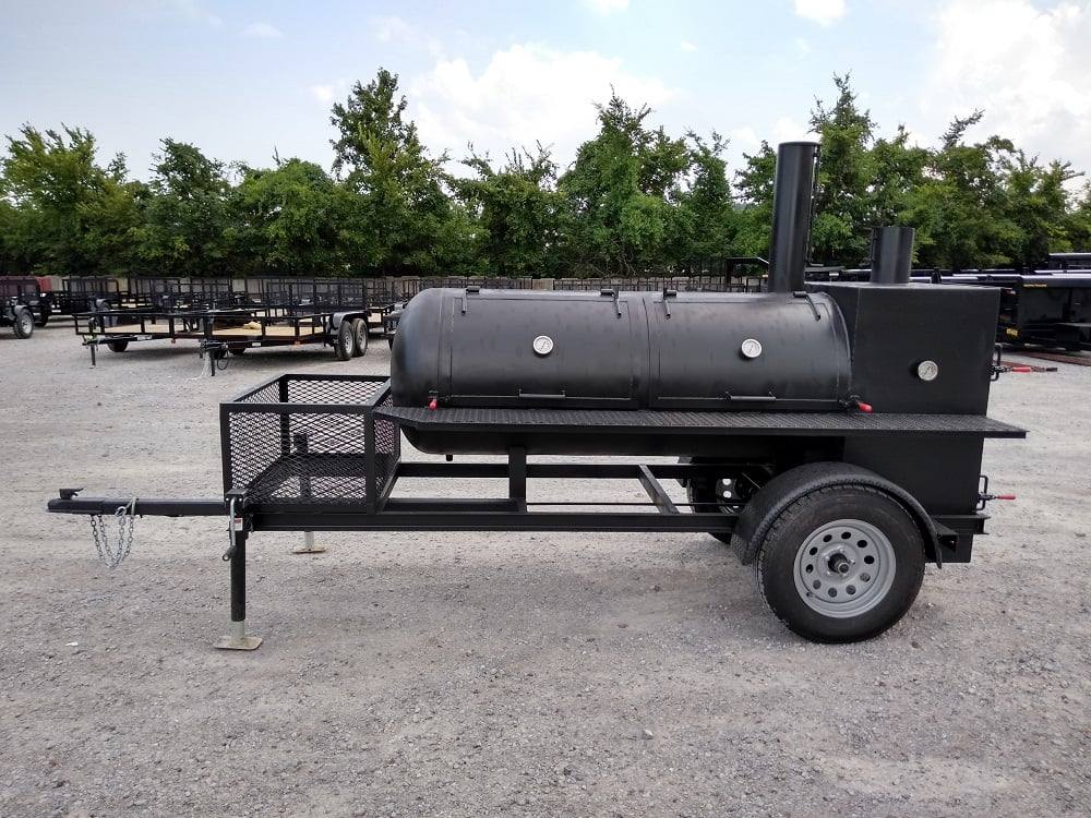 Smoker Trailer 14FT Wood Cage Reverse Flow BBQ Cooker
