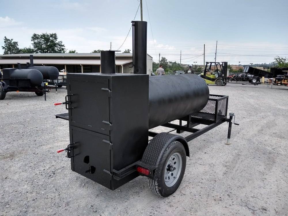 Smoker Trailer 14FT Wood Cage Reverse Flow BBQ Cooker