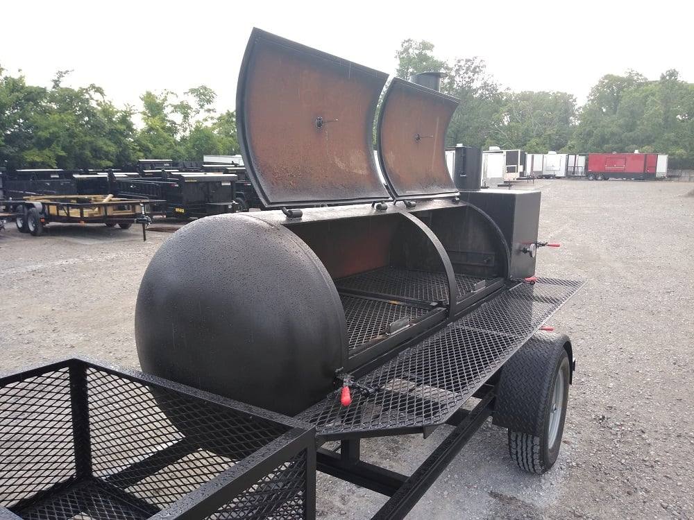 Smoker Trailer 14FT Wood Cage Reverse Flow BBQ Cooker