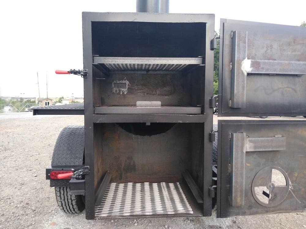 Smoker Trailer 14FT Wood Cage Reverse Flow BBQ Cooker