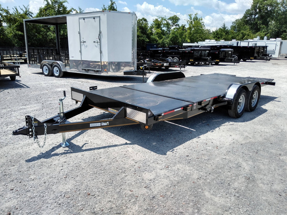 Equipment Trailer 6.4' X 20' Split Deck Tilt Bed Car Hauler