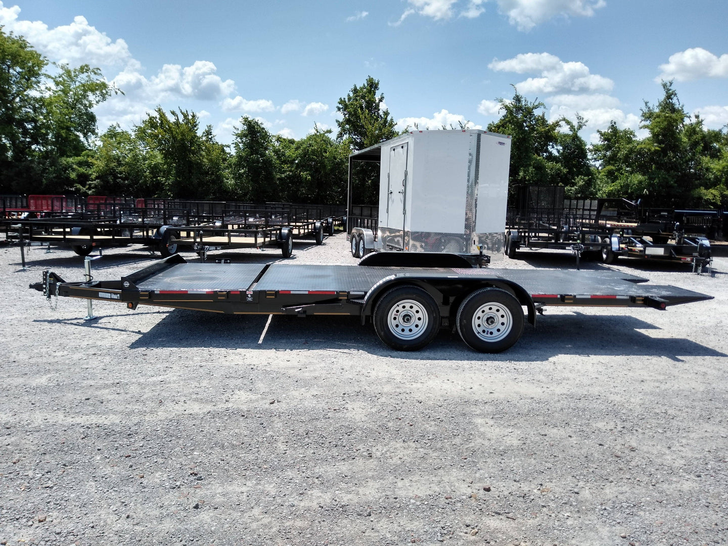Equipment Trailer 6.4' X 20' Split Deck Tilt Bed Car Hauler