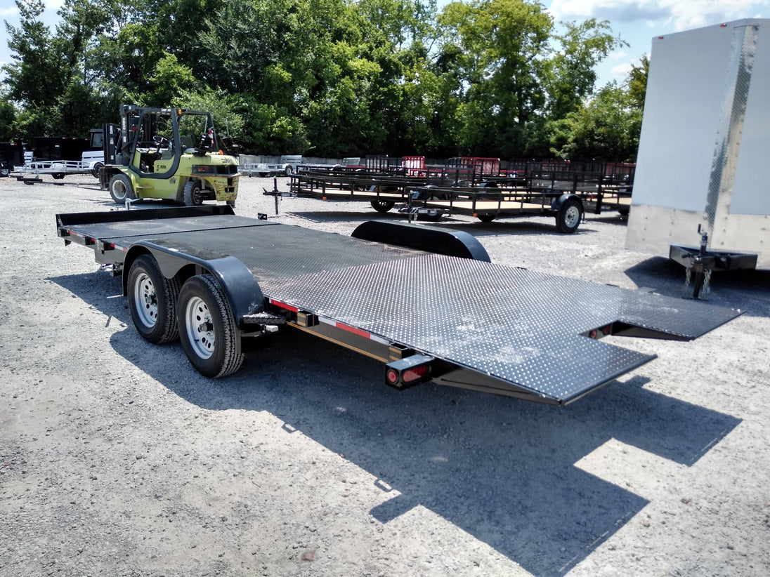 Equipment Trailer 6.4' X 20' Split Deck Tilt Bed Car Hauler