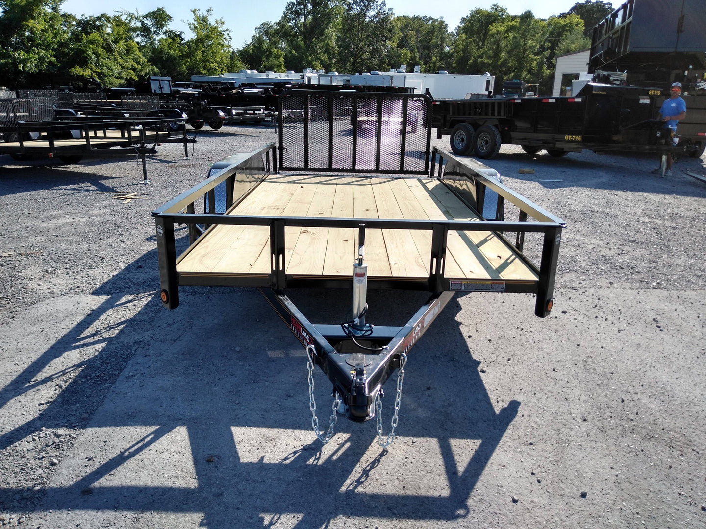 6.4' X 14' Tandem Axle Dove Tail Utility Trailer With Gate & Fenders