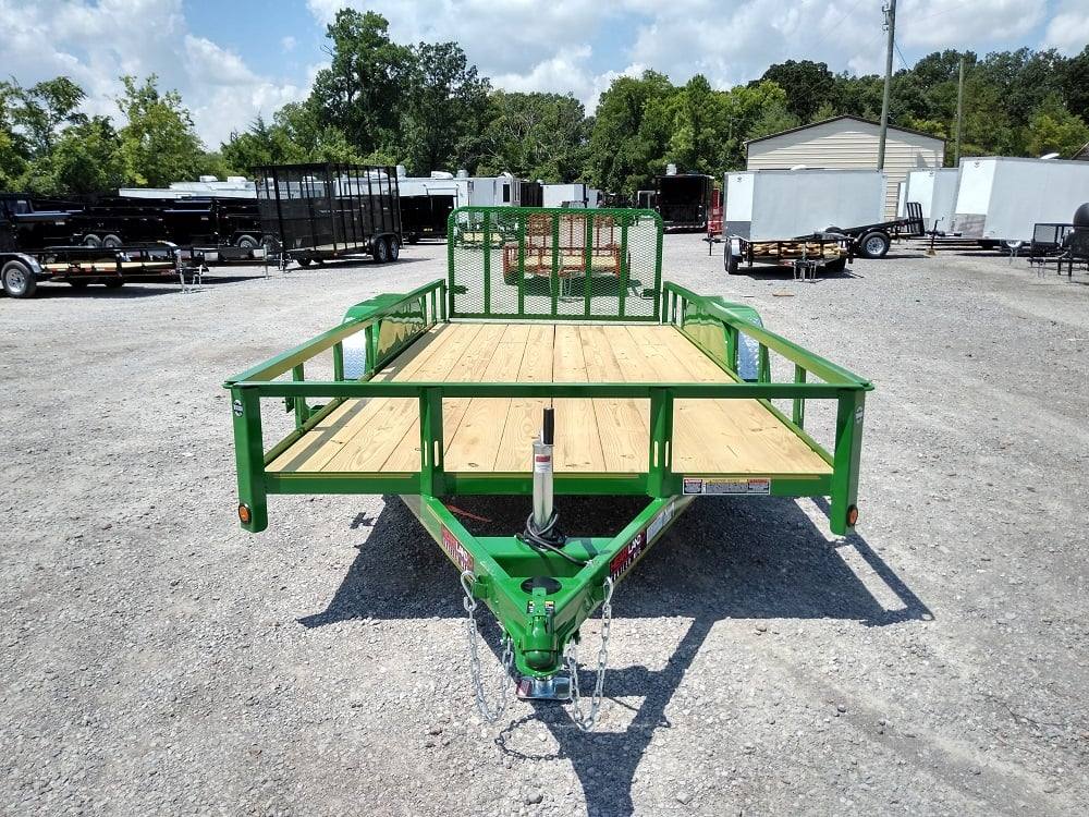 Utility Trailer Green 6.4' X 16' Dovetail Tandem Axle With Gate
