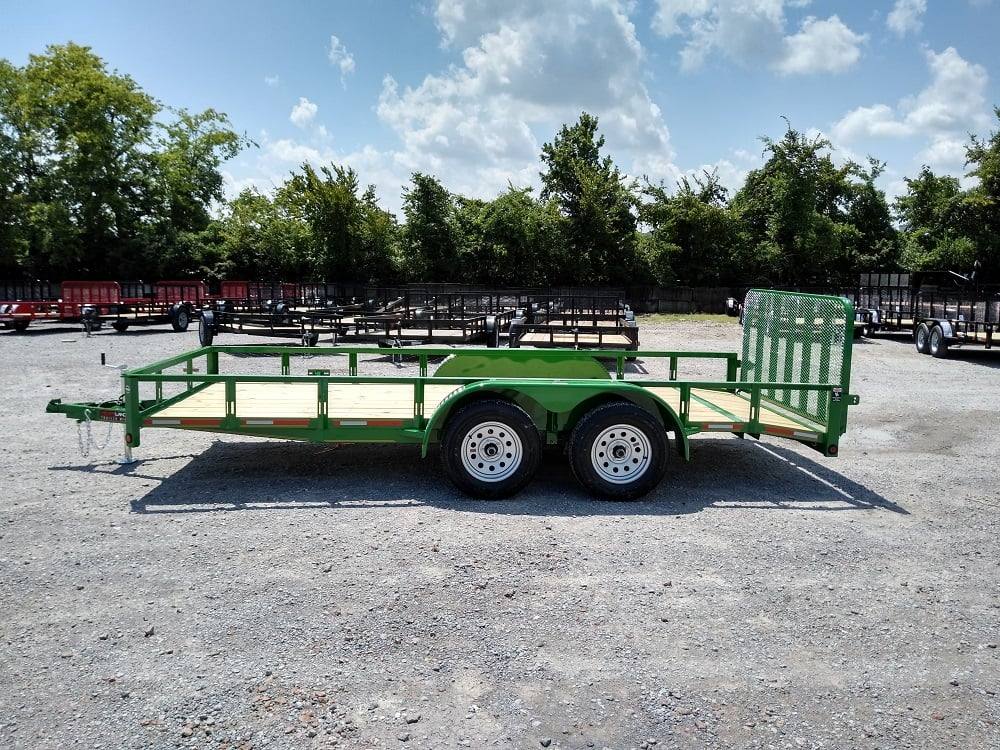 Utility Trailer Green 6.4' X 16' Dovetail Tandem Axle With Gate