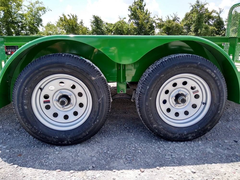 Utility Trailer Green 6.4' X 16' Dovetail Tandem Axle With Gate