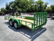 Utility Trailer Green 6.4' X 16' Dovetail Tandem Axle With Gate