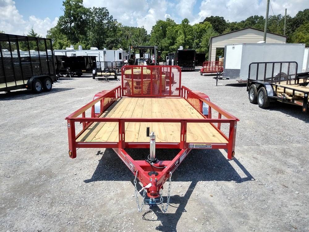 Utility Trailer Red 6.4' X 16' Dovetail Tandem Axle With Gate