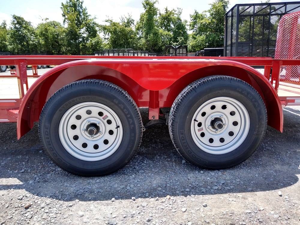 Utility Trailer Red 6.4' X 16' Dovetail Tandem Axle With Gate
