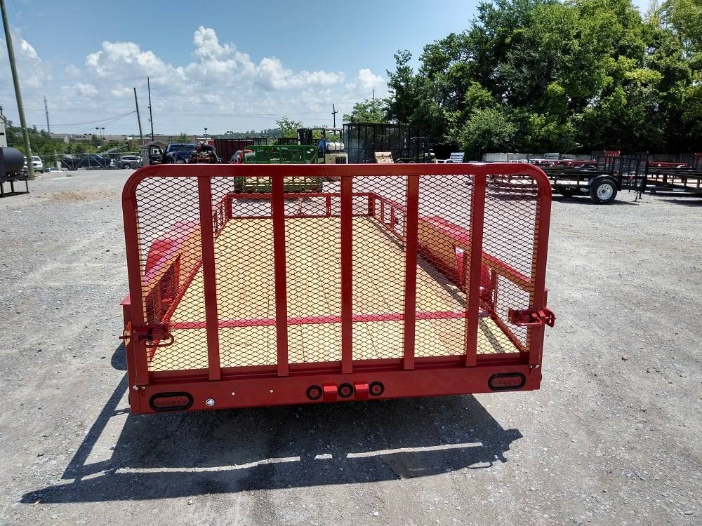 Utility Trailer Red 6.4' X 16' Dovetail Tandem Axle With Gate