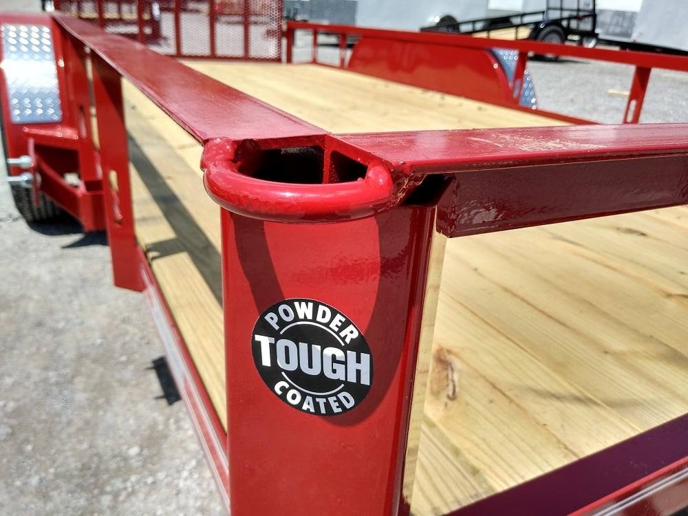 Utility Trailer Red 6.4' X 16' Dovetail Tandem Axle With Gate