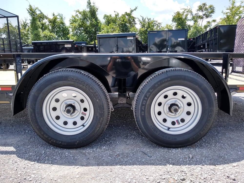 Utility Trailer Black 6.4' X 16' Dovetail Tandem Axle With Gate
